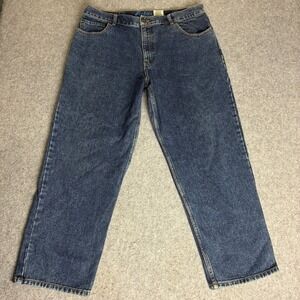High Sierra Men's 38x28 Relaxed Fit Dark Wash Denim Jeans Blue Cotton Workwear